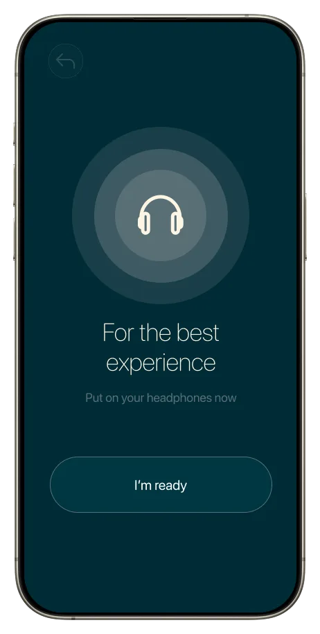 Audio Onboarding screen